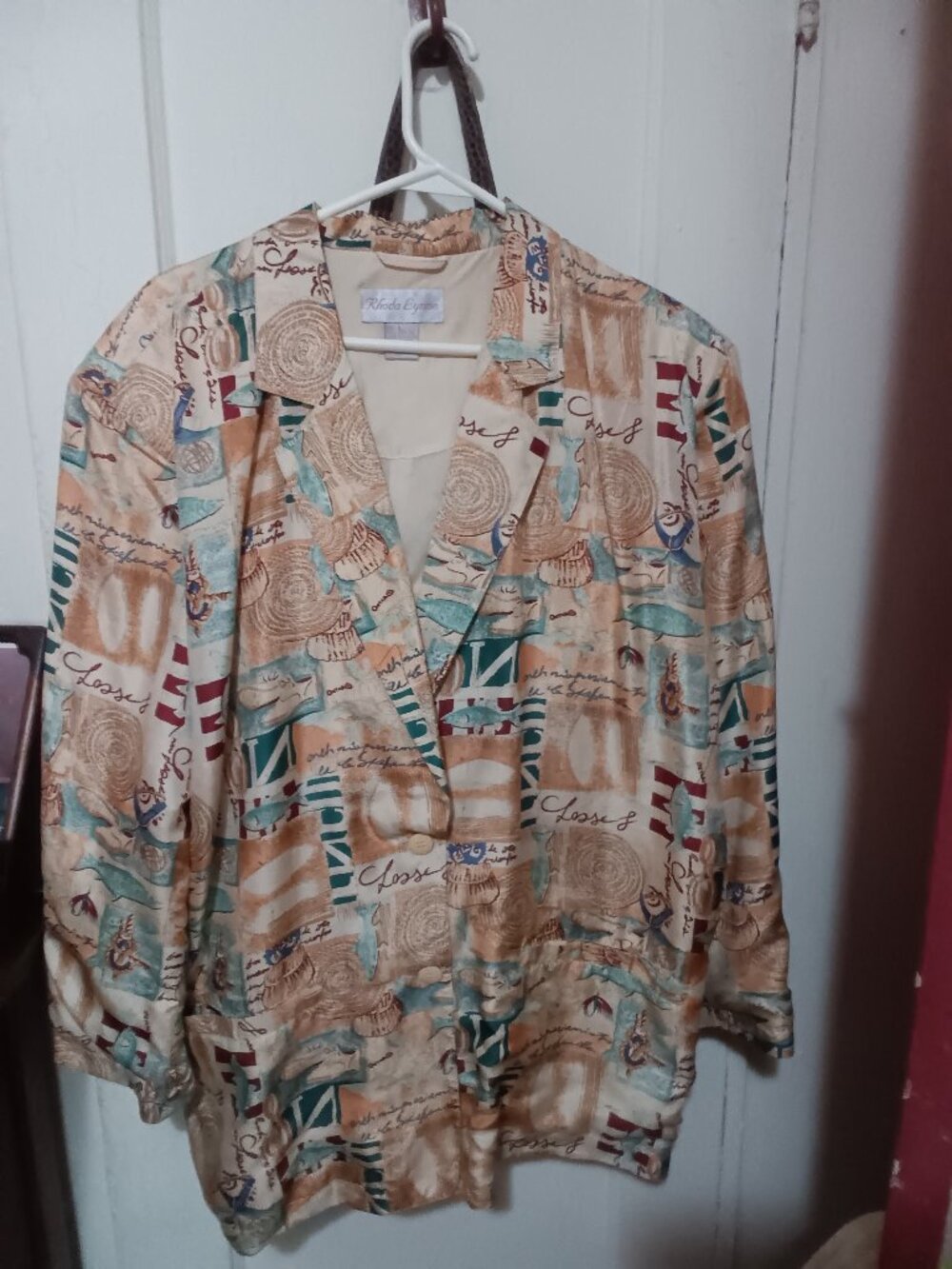 Vintage Rhoda Lynne Silk Jacket.  Size Large